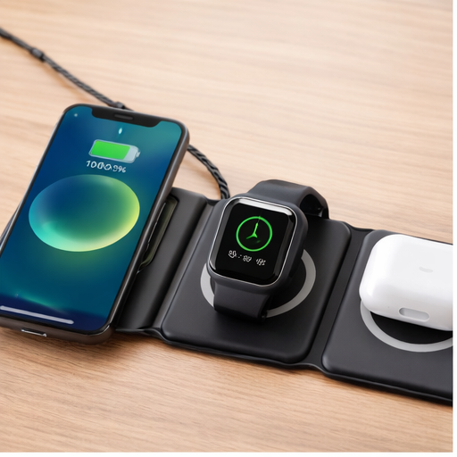 CARGADOR INALÁMBRICO MAGNÉTICO PORTÁTIL 3 EN 1