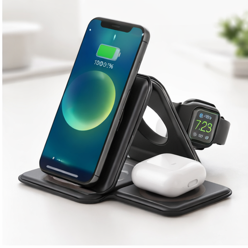CARGADOR INALÁMBRICO MAGNÉTICO PORTÁTIL 3 EN 1