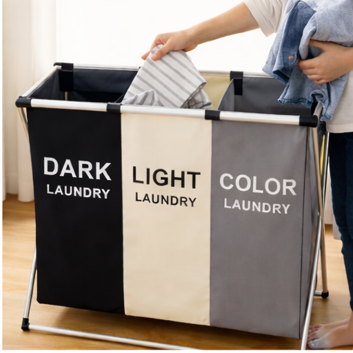 ORGANIZADOR DE LAVANDAERIA TRIPLE COMPARTIMIENTO